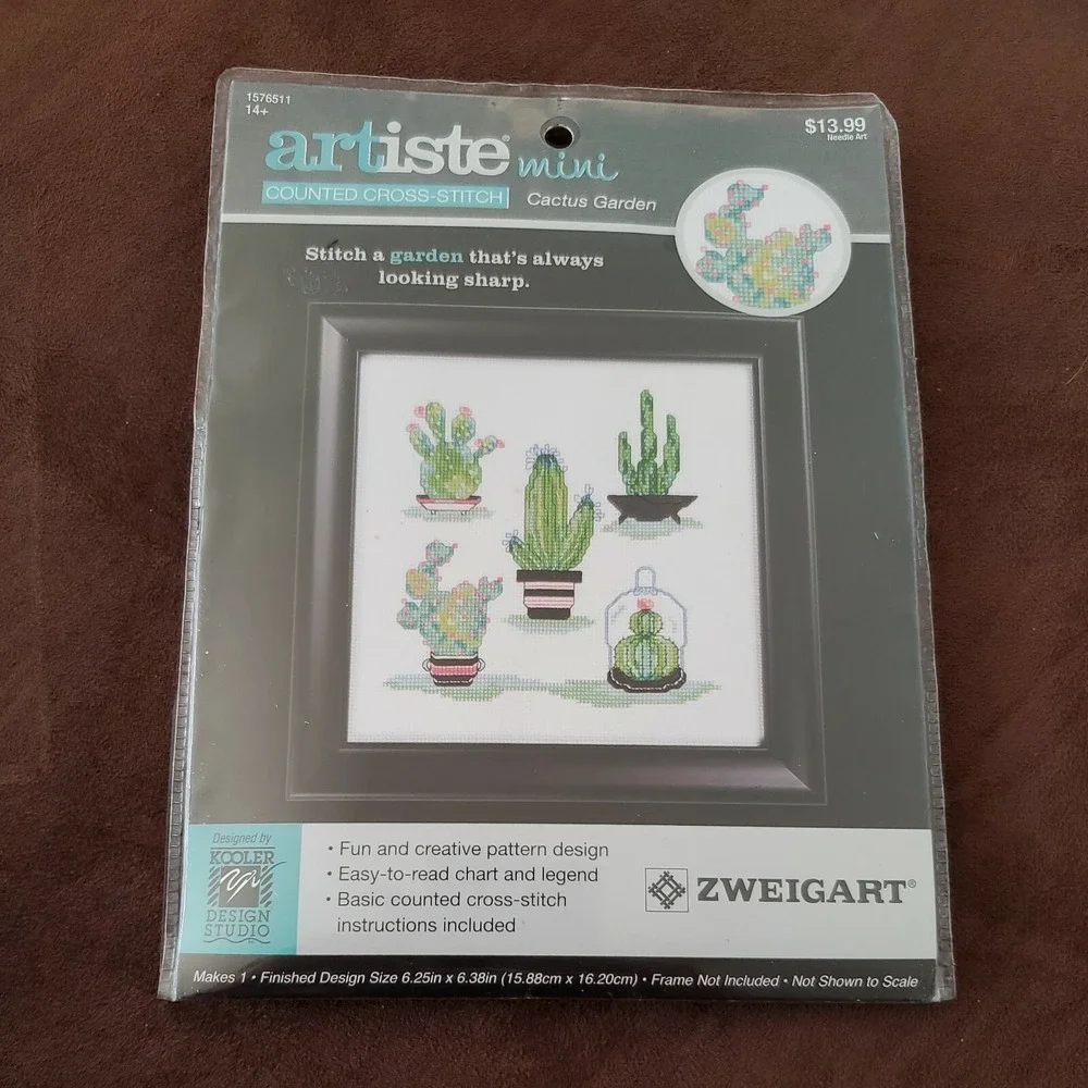 Artiste Mini Cactus Garden Counted Cross Stitch Kit 1576511 Kooler Design Studio